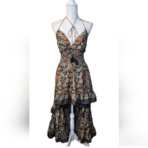 Silk Zury bohemian halter dress S/M